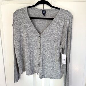 GAP Gray Button-Up Cardigan